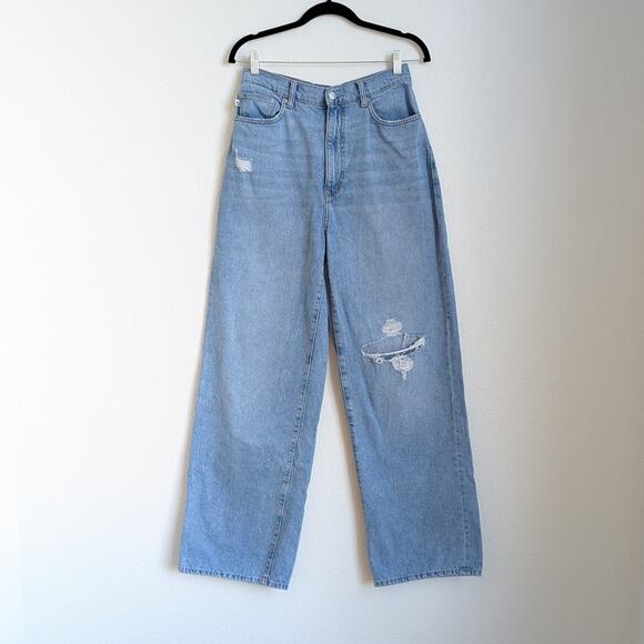 Lovers + Friends Lennon Super High Rise Loose Wide Leg Denim Jeans, size 30 - Picture 1 of 10